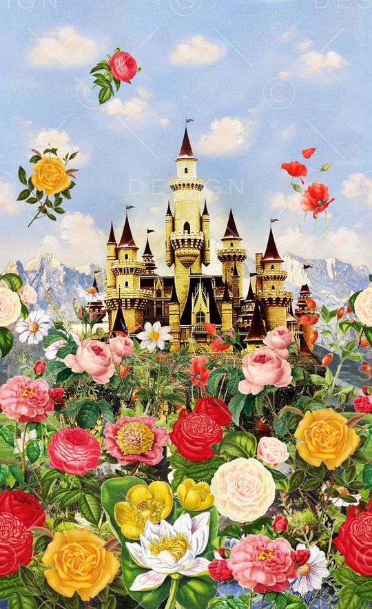 手绘 欧美 时尚 DG Dolce & Gabbana 杜嘉班纳 油画 城堡 风景 花卉 定位印花华亿平台图片