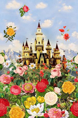 手绘 欧美 时尚 DG Dolce & Gabbana 杜嘉班纳 油画 城堡 风景 花卉 定位印花华亿平台图片