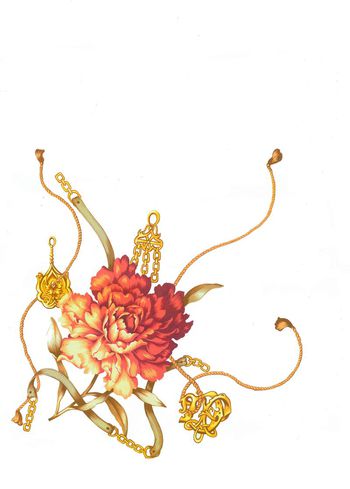 传统花卉印花华亿平台图片