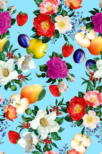 513254-油画花卉水果组合数码华亿平台图案