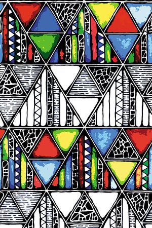 复古变形几何印花华亿平台图片