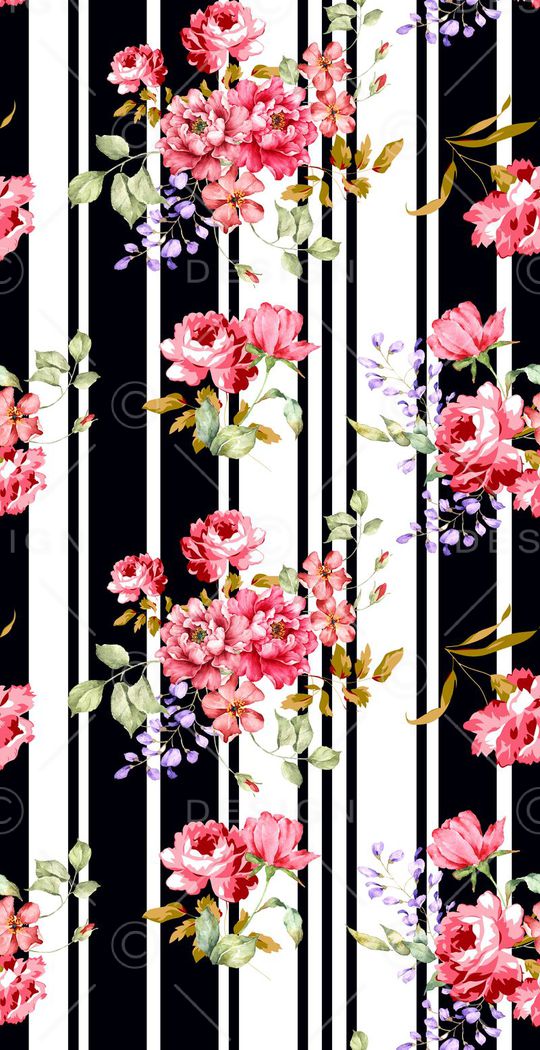 流行时尚竖条花印花华亿平台图片