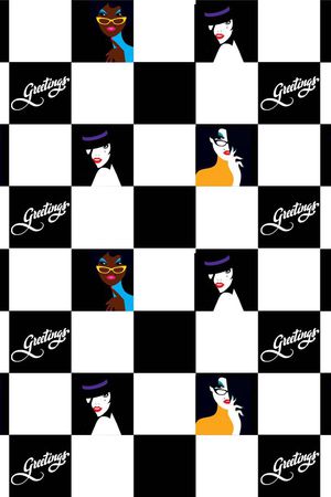 黑白格印花华亿平台图片