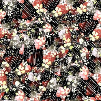 513630-复古 手绘花卉 字母 服装  沙发