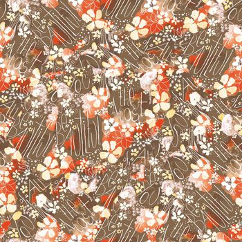 513632-复古 手绘花卉 字母 服装  沙发