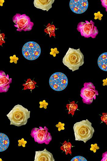 513775-满版写实花卉复古纹样组合