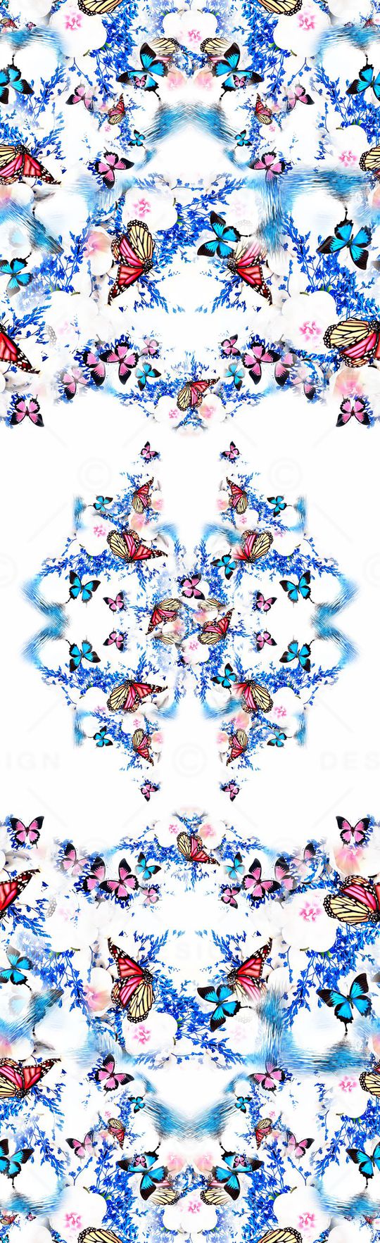 长巾群花飞舞印花华亿平台图片