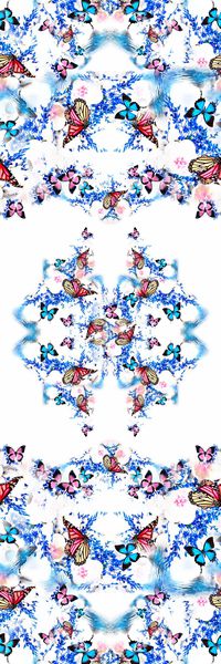 长巾群花飞舞印花华亿平台图片