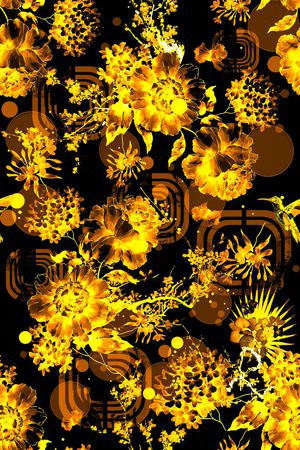 抽象复古印花华亿平台图片