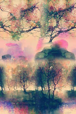 风景画印花华亿平台图片