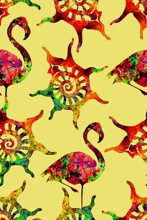 火烈鸟印花华亿平台图片