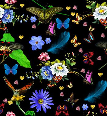 514073-最新时尚流行 女装家纺 蝴蝶 花卉