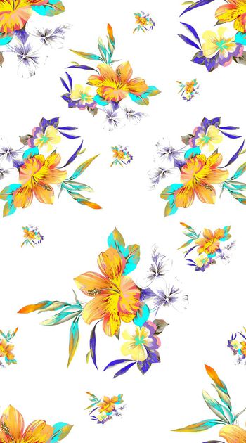 花卉印花华亿平台图片