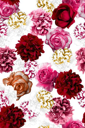 514143-满版时尚淡雅数码花卉连衣裙印花设计