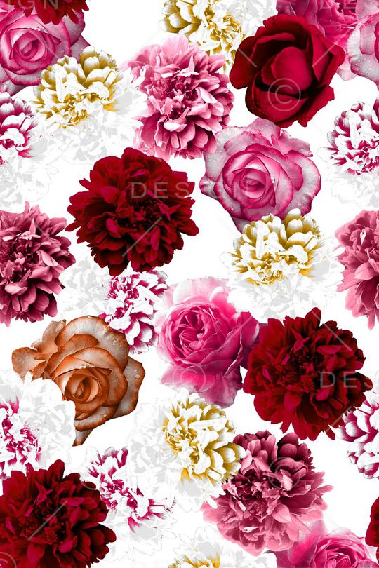 数码花卉印花华亿平台图片