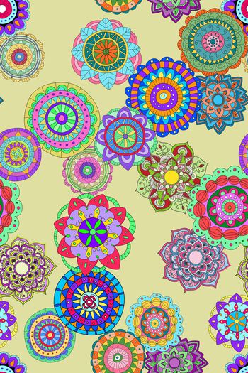 514187-民族风曼陀罗圆形花纹女装华亿平台