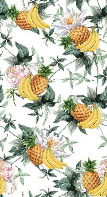 514236-香蕉 菠萝  花卉