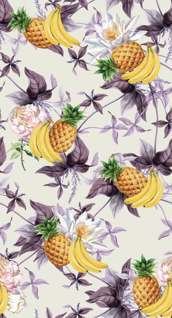 514238-香蕉 菠萝  花卉