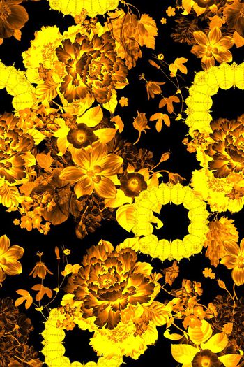 514242-抽象炫彩复古花卉中国风大牌衬衫华亿平台