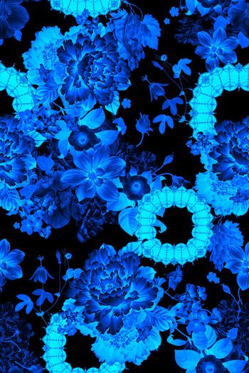 514243-抽象炫彩复古花卉中国风大牌衬衫华亿平台