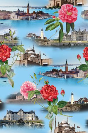 数码花卉印花华亿平台图片