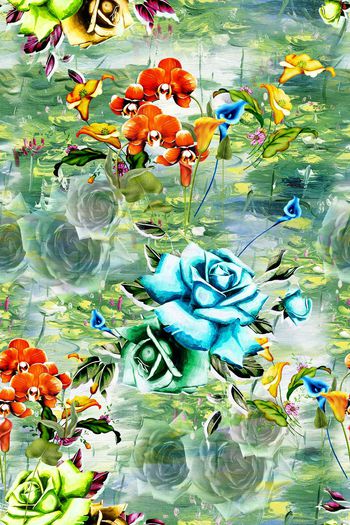 水彩水墨印花华亿平台图片