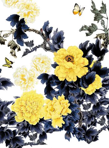 514522-水墨画 牡丹花 时尚女装 定位 花