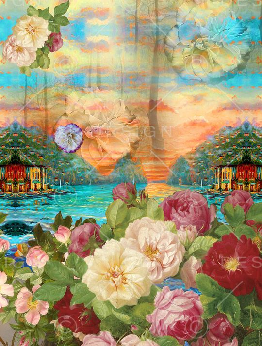 花卉印花华亿平台图片