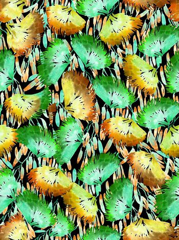 514555-复古 手绘 花卉 女装华亿平台