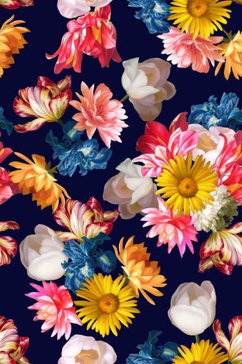 514566-手绘油画花卉组合