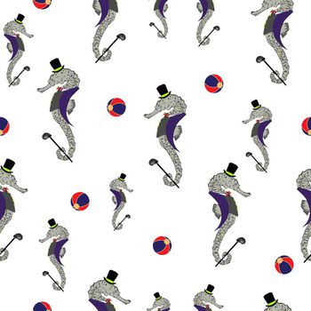 514586-满版卡通海马排球印花