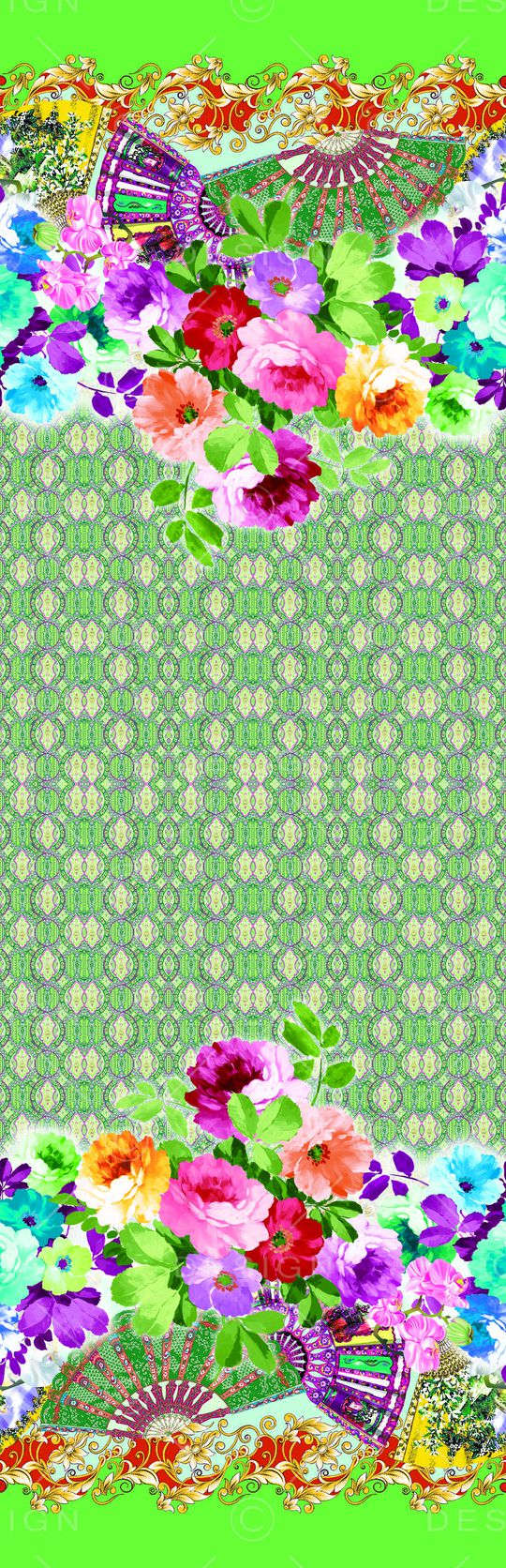 扇子印花华亿平台图片