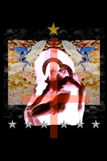 514671-原创欧美大牌圣母五角星定位花数码印