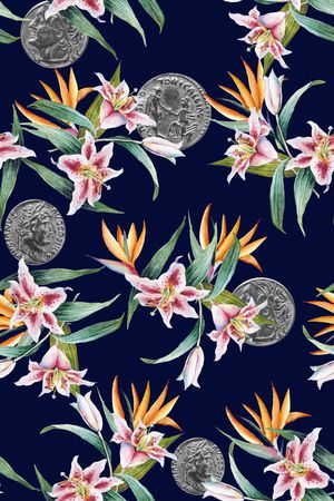 花卉印花华亿平台图片