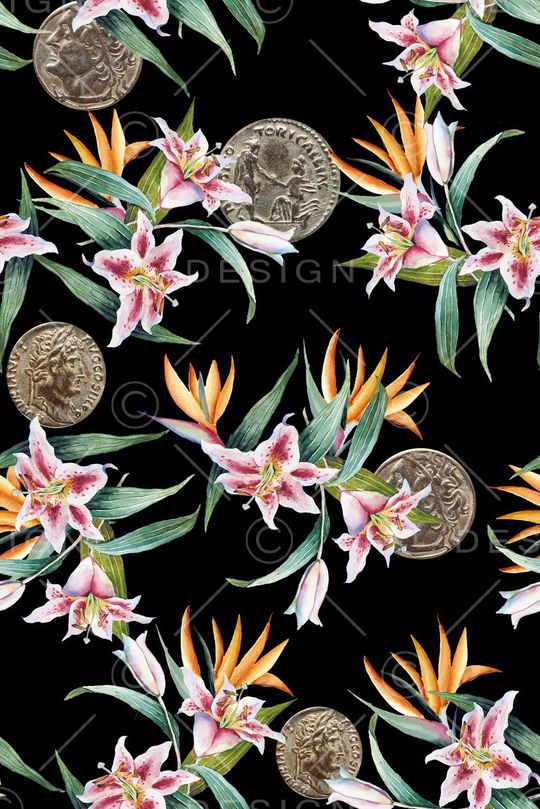 花卉印花华亿平台图片