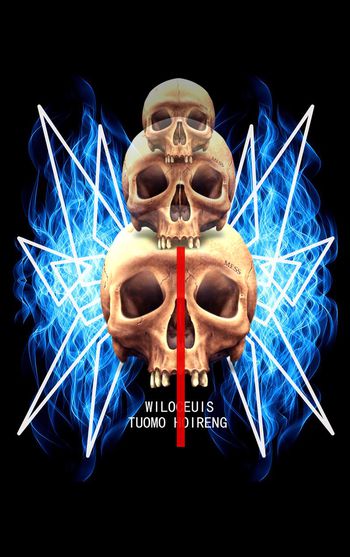 514926-原创火焰冰焰骷髅头棉衣丝绸丝巾围巾