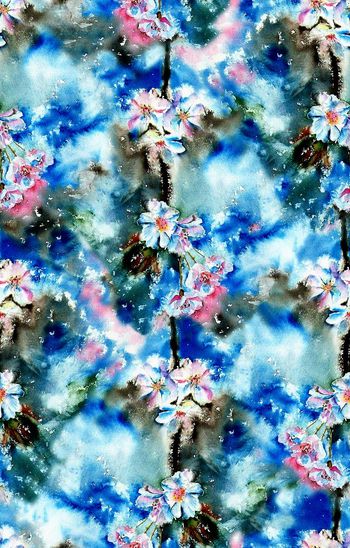 514967-手绘 水彩 花卉 小白菊 女装华亿平台