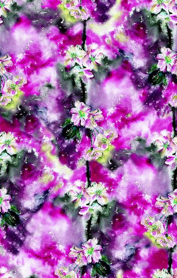 514968-手绘 水彩 花卉 小白菊 女装华亿平台