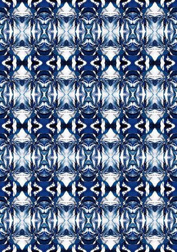 514976-民族风 水彩手绘窗格纹 女装 家纺