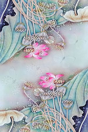 荷花印花华亿平台图片