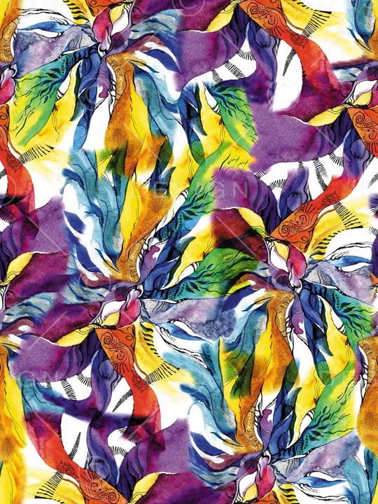 抽象笔刷印花华亿平台图片