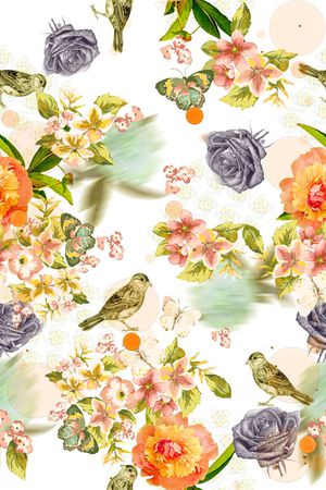 田园小清新印花华亿平台图片