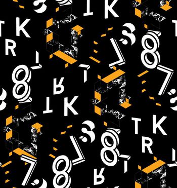 515094-潮流时尚立体几何数字空间数码印花