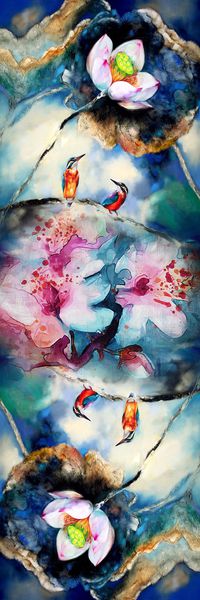 荷花印花华亿平台图片