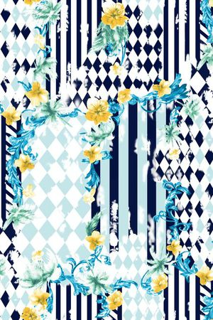 方格印花华亿平台图片