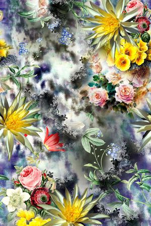 水彩印花华亿平台图片