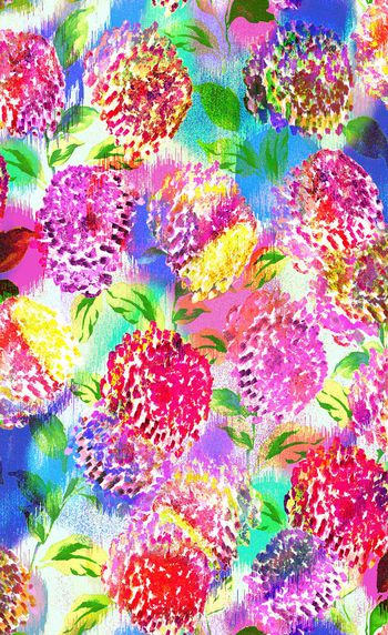 手绘花印花华亿平台图片