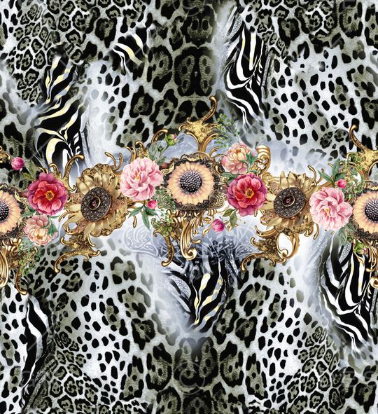 手绘花卉印花华亿平台图片