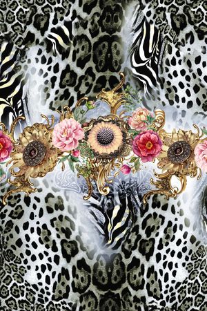 手绘花卉印花华亿平台图片