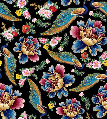 515525-时尚潮流女装高贵艳丽孔雀花朵花卉